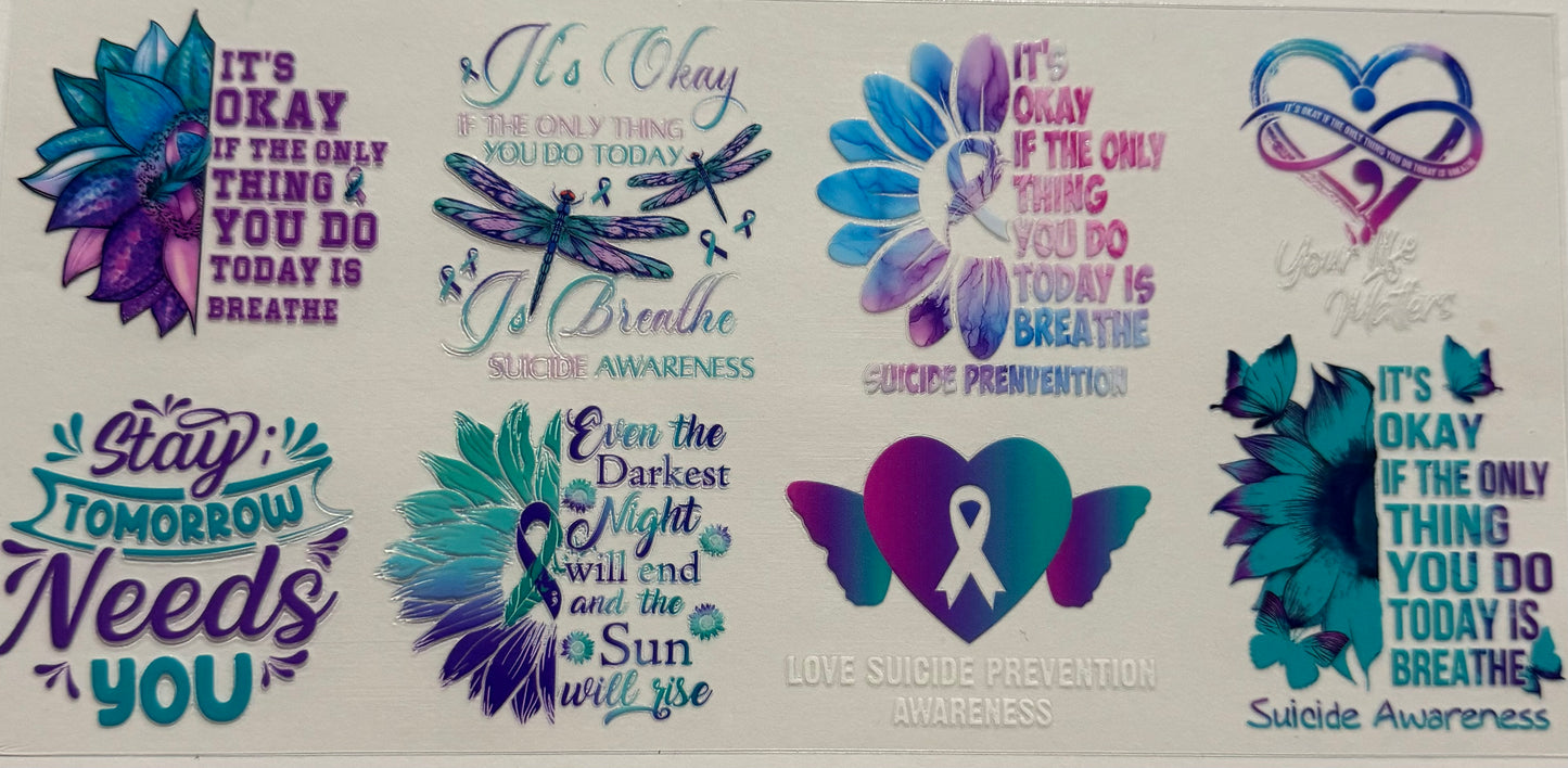 PURPLE AND TEAL RIBBON