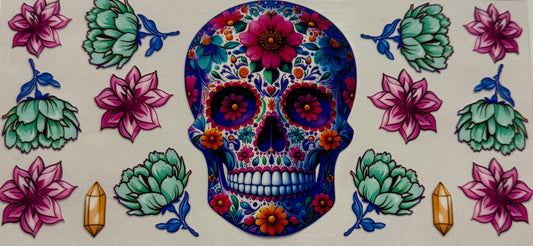 SUGAR SKULL WITH FLOWERS