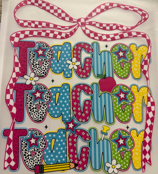 TEACHER CHECKERED BOW