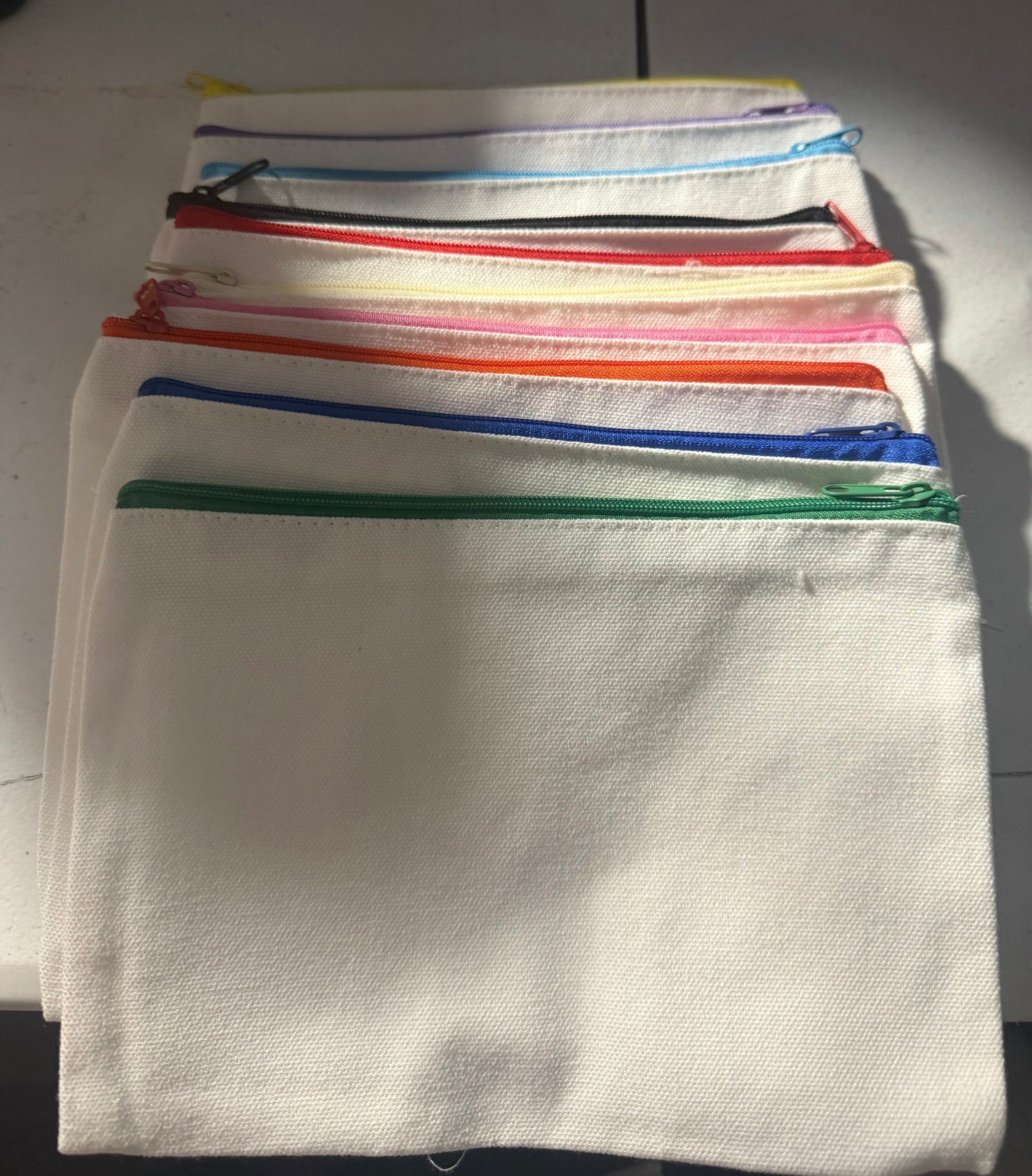 CANVAS COLOR ZIPPER POUCHES COLORED ZIPPERS