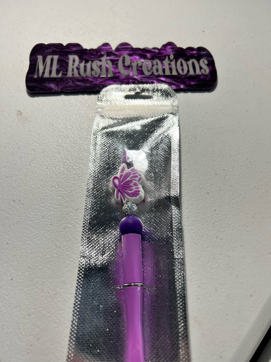 Purple Ribbon Pen